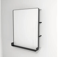 Devo Oglindă baie cu LED, etajeră și poliță Devo Sonus 2.0, 75, 5x94 cm, alb/negru, IP 44 (SO2-LU75x94x27-F01)
