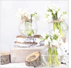 Pure Living Tablou sticlă Pure Living White & Yellow Flowers II 30x30 cm (GLA1173A)
