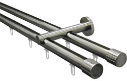 Gardinia Set profil culisare dublu Gardinia Isa Ø 20 mm inox 160 cm (36320) Suport draperie
