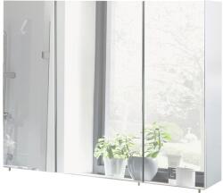 Möbelpartner Dulap baie cu oglindă Basic 100x70 cm PAL alb 3 uşi (134109)