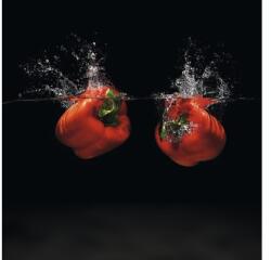 Pure Living Tablou sticlă Pure Living Pepper On Black IV 30x30 cm (GLA1225A)