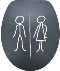 form&style Capac WC cu model form&style MAN&WOMAN MDF închidere lentă gri 46, 2x36, 5 cm (6980 026 54)