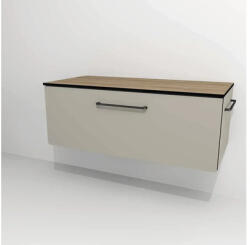 Devo Dulap bază lavoar baie suspendat Devo Sonus 2.0 97x36 cm MDF bej/stejar bardolino sertar cu închidere lentă (SO2-SU1S97x36F89K51)