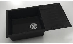 FAT Chiuvetă bucătărie marmură compozită 1 cuvă FAT Avangard 229 49x90 cm cu picurător Granit negru reversibilă (229-12) Chiuveta