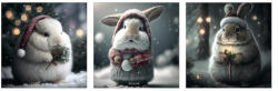 The Wall Set 3 tablouri canvas The Wall Rabbits Wintertime, 3x 25x25 cm (53572)