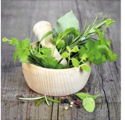 Pure Living Tablou sticlă Pure Living Green Basil In Bowl I 20x20 cm (GLA1385D)