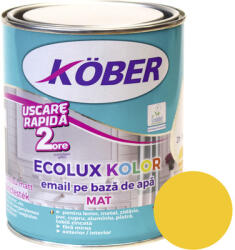 KÖBER Email mat pe bază de apă Ecolux Kolor Köber galben RAL 1003 0, 6 l (V821003M-C0.6L)