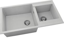 FAT Chiuvetă bucătărie fatgranit 2 cuve FAT Avangard 234 49x90 cm fără picurător Light Grey reversibilă (234-1005) Chiuveta