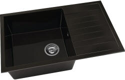 FAT Chiuvetă bucătărie marmură compozită 1 cuvă FAT Avangard 228 49x80 cm cu picurător Venge Dark reversibilă (228-18) Chiuveta