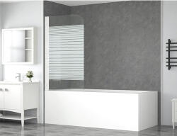 form&style Paravan cadă form&style ABETO 75x140 cm, 1 element, sticlă decor dungi, profil alb (K-035HB)