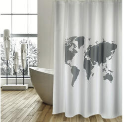 MSV Perdea de duş MSV Amazon Textil 180x200 cm alb/gri (149253) Perdea de dus
