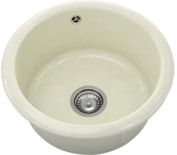 FAT Chiuvetă bucătărie granixit 1 cuvă FAT Classic 206 Ø49 cm fără picurător Silver Stone (206-211) Chiuveta