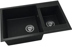 FAT Chiuvetă bucătărie fatgranit 2 cuve FAT Avangard 233 49x80 cm fără picurător Metallic Black reversibilă (233-1008) Chiuveta