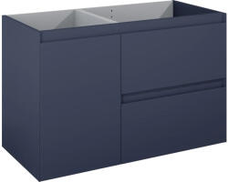 Jungborn Dulap bază lavoar baie suspendat Jungborn DECEM 100 cm MDF albastru navy mat 2 sertare 1 coș rufe stânga (169008)