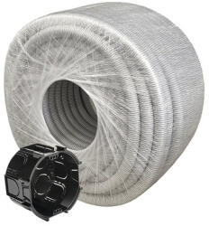 Dietzel Pachet tub flexibil Dietzel Ø20mm (diam. ext. ), lungime 50m & 10 doze zidărie 70mm, 15mm (diam. int. ) (D-FX-20-MP)