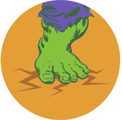 Komar Fototapet rotund autoadeziv Komar DD1-032 Avengers Hulk's Foot Pop Art Ø 125 cm (DD1-032)