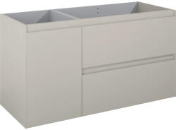 Jungborn Dulap bază lavoar baie suspendat Jungborn DECEM 120 cm MDF fume mat 2 sertare 1 coș rufe stânga (169020)