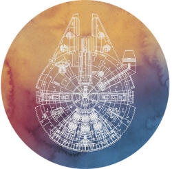 Komar Fototapet rotund autoadeziv Komar DD1-027 Star Wars Millennium Falcon Ø 125 cm (DD1-027)