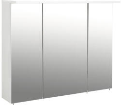 Möbelpartner Dulap baie cu oglindă Profil 100x72 cm PAL alb 3 uşi cu iluminare (127349)