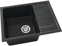 FAT Chiuvetă bucătărie granixit 1 cuvă FAT Avangard 238 49x65 cm cu picurător Galaxy Black reversibilă (238-422) Chiuveta