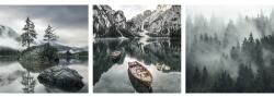 The Wall Set 3 tablouri canvas The Wall Mountain Lake, 3x 50x50 cm (52442)