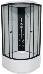 Sanotechnik Cabină de duș completă cu hidromasaj Sanotechnik BW950, 90x90x215 cm, cădiță înaltă, profile negre mate (BW950)