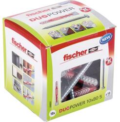 Fischer Befestigungssysteme Set dibluri nylon cu șurub Fischer Duopower 10x80 mm, 10 bucăți (538257)