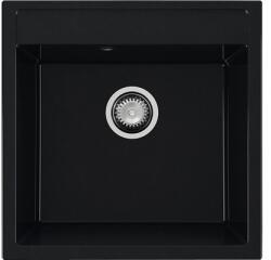 FAT Chiuvetă bucătărie marmură compozită 1 cuvă FAT Avangard 225 51x51 cm fără picurător Granit negru (225-12) Chiuveta