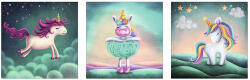 The Wall Set 3 tablouri canvas The Wall Unicorn Sleep, 3x 25x25 cm (53313)