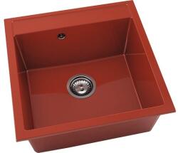 FAT Chiuvetă bucătărie marmură compozită 1 cuvă FAT Avangard 225 51x51 cm fără picurător Ruby Red (225-14) Chiuveta