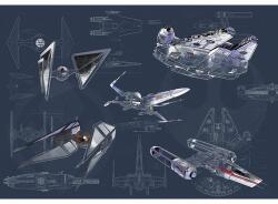 Komar Fototapet vlies DX8-077 Disney Edition 4 Star Wars Blueprint Dark 400x280 cm (DX8-077)
