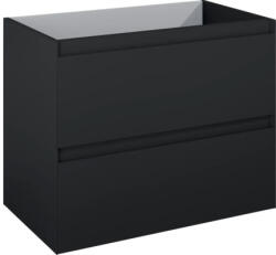Jungborn Dulap bază lavoar baie suspendat Jungborn DECEM 80 cm MDF negru mat 2 sertare (168147)