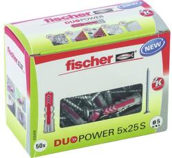 Fischer Befestigungssysteme Set dibluri nylon cu șurub Fischer Duopower 5x25 mm, 50 bucăți (535458)