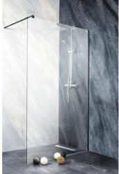 Sanotechnik Duș Walk In Sanotechnik Black Freedom II BP110, 110x195 cm, sticlă securizată transparentă, profil negru (BP110)