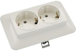 ROTH LANGE Priză dublă cu împământare Roth Lange Basic, alb, incl. ramă (58525)