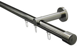 Gardinia Set profil culisare simplu Gardinia Isa Ø 20 mm inox 220 cm (36315) Suport draperie