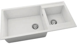 FAT Chiuvetă bucătărie fatgranit 2 cuve FAT Avangard 235 49x95 cm fără picurător Pure White reversibilă (235-1000) Chiuveta