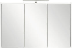 Möbelpartner Dulap baie cu oglindă Flag 93x60 cm PAL alb 3 uşi cu iluminare (149505)