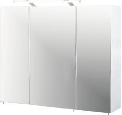 Möbelpartner Dulap baie cu oglindă Dorina 90x75 cm PAL alb 3 uşi cu iluminare (132250)