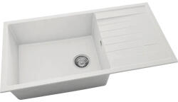 FAT Chiuvetă bucătărie fatgranit 1 cuvă FAT Avangard 230 49x95 cm cu picurător Pure White reversibilă (230-1000) Chiuveta