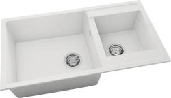 FAT Chiuvetă bucătărie fatgranit 2 cuve FAT Avangard 234 49x90 cm fără picurător Pure White reversibilă (234-1000) Chiuveta