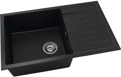 FAT Chiuvetă bucătărie fatgranit 1 cuvă FAT Avangard 228 49x80 cm cu picurător Black Metallic reversibilă (228-1008) Chiuveta