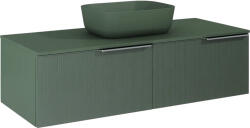 Jungborn Dulap bază lavoar baie suspendat Jungborn NONUS 120 cm PAL verde mat 2 sertare (169486)