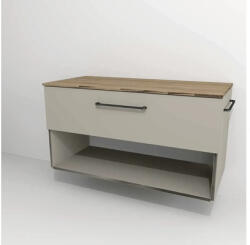 Devo Dulap bază lavoar baie suspendat Devo Sonus 2.0 97x52 cm MDF bej/stejar bardolino 1 sertar cu închidere lentă 1 poliță (SO2-SU1S97x52F89K51)