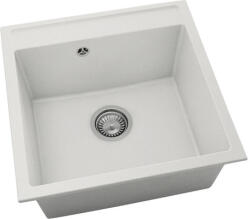 FAT Chiuvetă bucătărie fatgranit 1 cuvă FAT Avangard 225 51x51 cm fără picurător Pure White (225-1000) Chiuveta