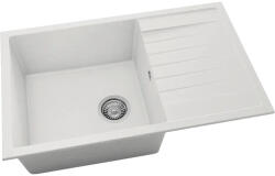 FAT Chiuvetă bucătărie fatgranit 1 cuvă FAT Avangard 228 49x80 cm cu picurător Pure White reversibilă (228-1000) Chiuveta