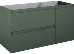 Jungborn Dulap bază lavoar baie suspendat Jungborn DECEM 120 cm MDF verde mat 2 sertare 1 coș rufe dreapta (169015)