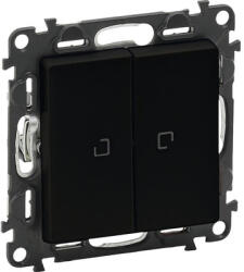Legrand Întrerupător cap-scară dublu Legrand Valena Life, cu lumină, negru mat (L756319)
