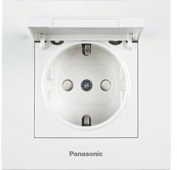 Panasonic Priză simplă cu împământare Panasonic Karre Plus, capac de protecție, alb, incl. ramă (P-KPS.CAP)