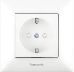 Panasonic Priză simplă cu împământare Panasonic Arkedia Slim, alb, cu protecție copii, incl. ramă (P-SA.S.COP)